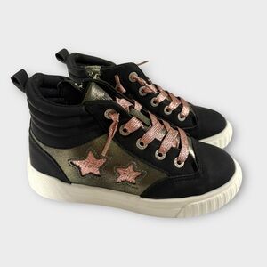 Blowfish Black and Pink Wanderland High-Top Sneakers Size 12 (Kids)
